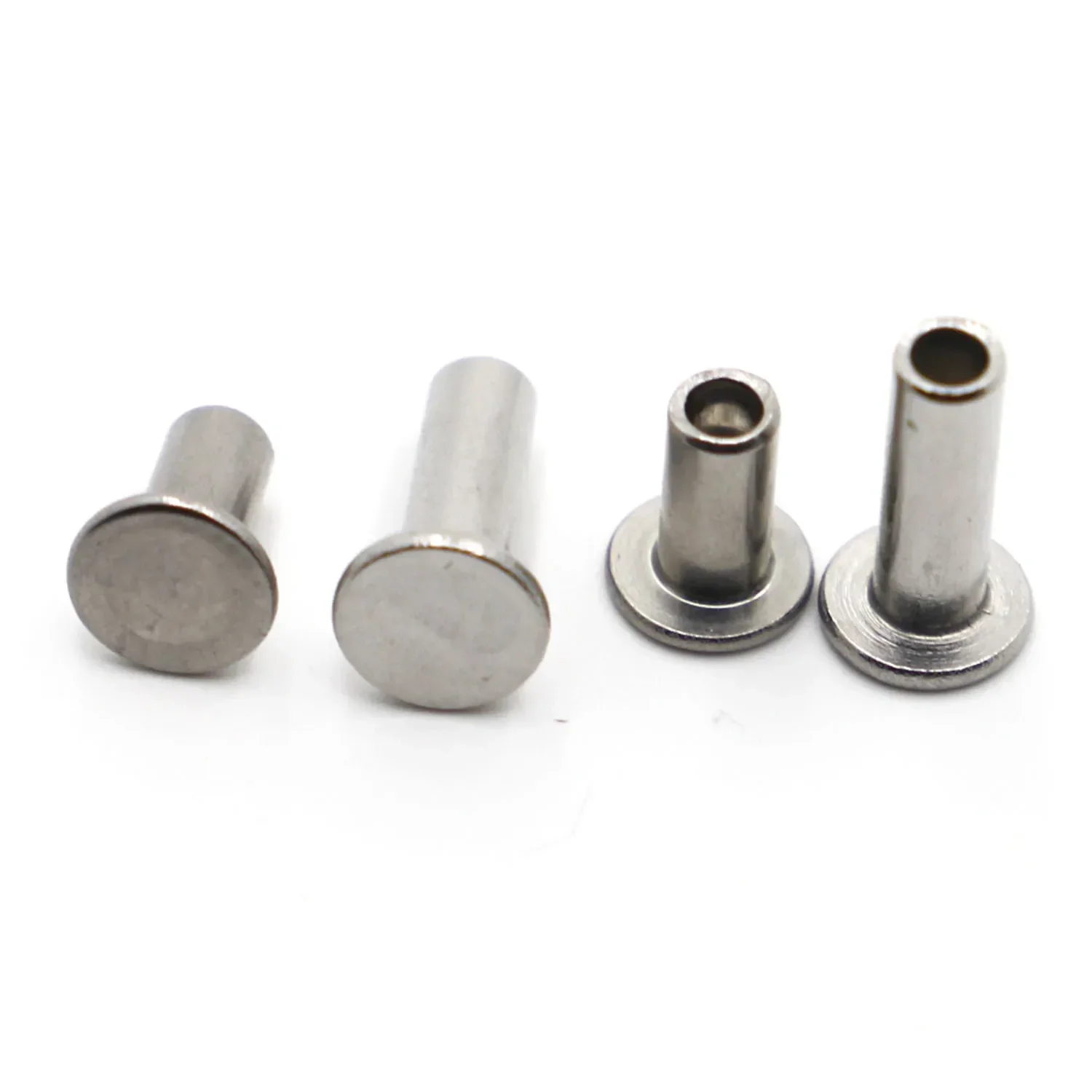 Rivets and Fasteners M2-M5 A2-70 304 Stainless Steel Flat Truss Head Semi-hollow Rivet Socket Shank Semi-tubuler Bolts GB875 rivets and fasteners rivets and screws