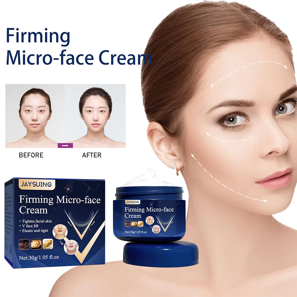 Facial Slimming Cream 30g V-Shape Slimming Cream Removal Double Chin Firming Face-lift Slimming Masseter Muscle Face Fat Burning Anti-aging Products