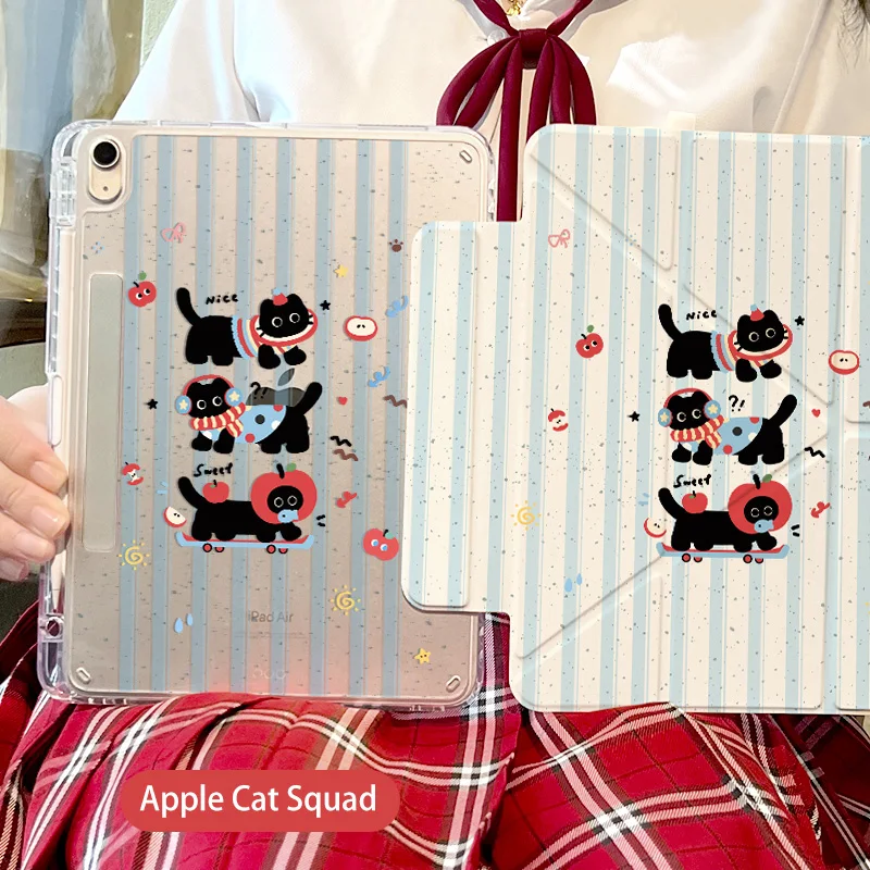 Magnetic Detachable Tablet Case with Apple Pencil Slot and Y-Fold Design