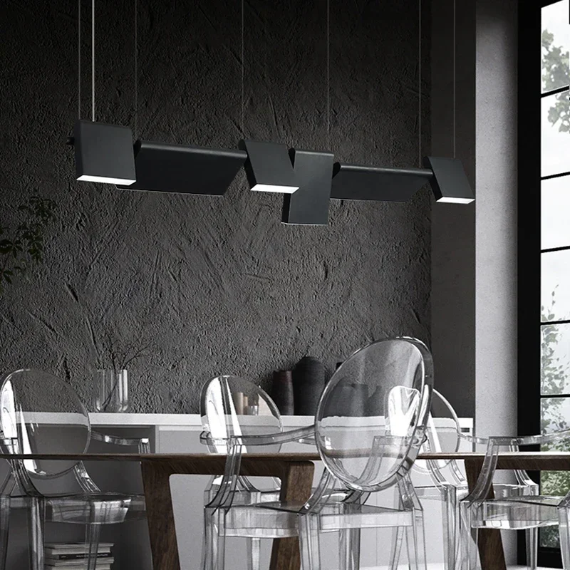 Modern Rotatable Led Chandelier Lighting Living Dining Room Pendant Lamp Home Decor Bar Office Reception Hanging Light Luminaire
