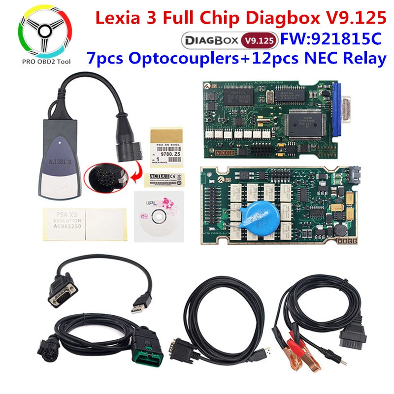 best car inspection equipment Golden Full Chip Lexia 3 PP2000 Diagbox V9.125 921815C Diagnostic Tool Lexia V9.91 for Peugeot for Citroen lexia3 Auto Scanner Cylinder Stethoscope