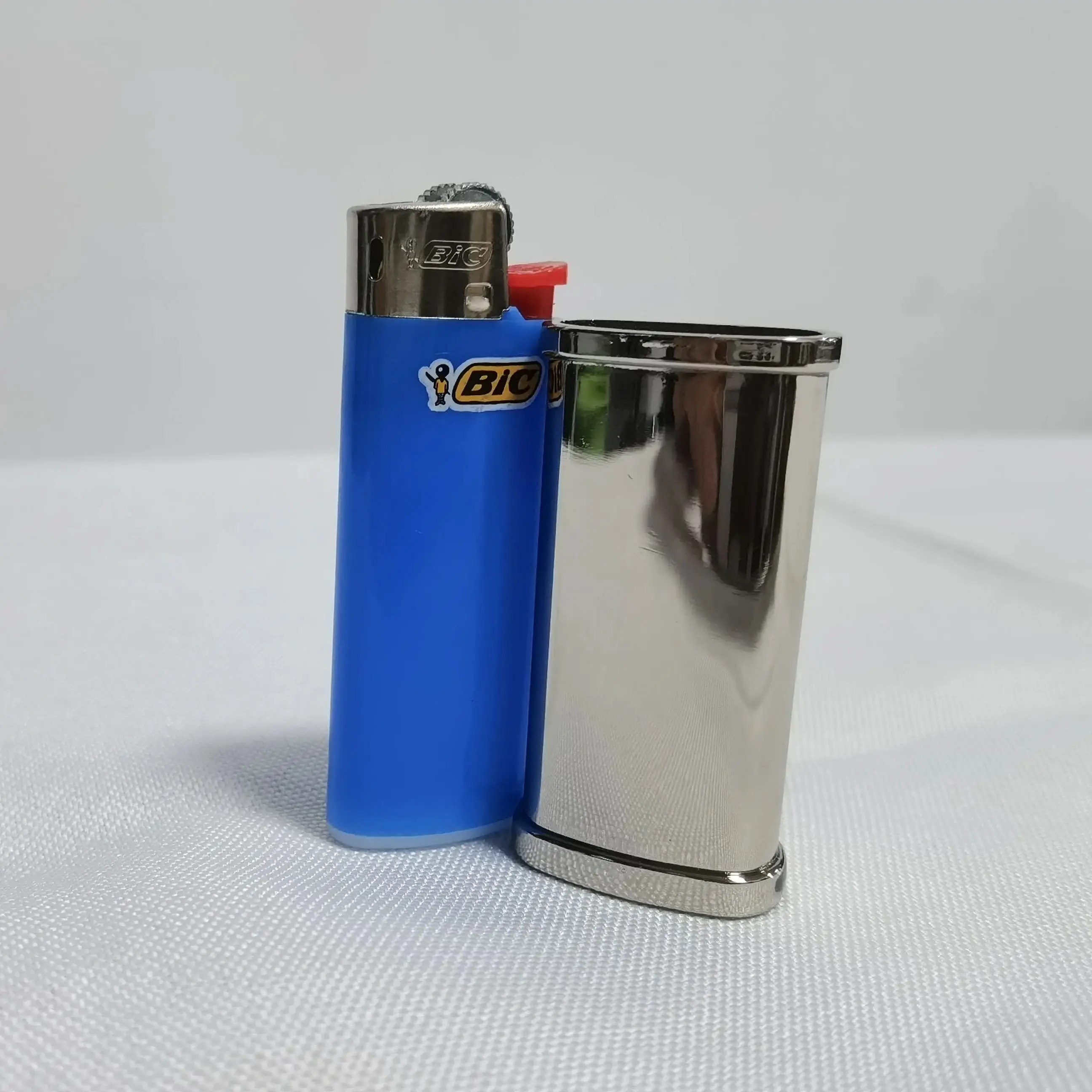 For BIC Mini J25 Shell DIY Covered With Leather Zinc Alloy Chrome Plating Decorative Outer Cover