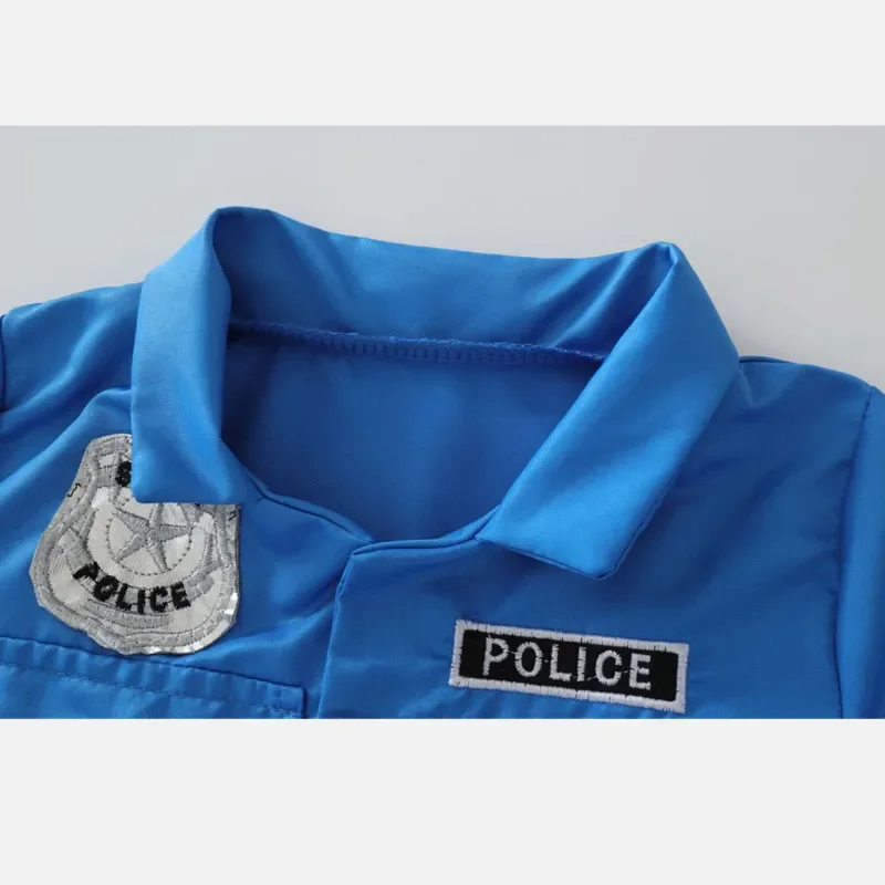 3-12 Years Police Costume Justice Superhero Blue Officer Dress Dressup Costume Halloween Role Play Christmas Birthday Gift Party cosplay costume,halloween dress outfit
