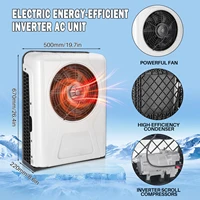 Treeligo 12V Nouvelle unité de climatisation électrique split pour voiture/camping-car, climatiseur 12V universel à refroidissement rapide, haut débit d'air, installation horizontale pour camping-car, camion, tracteurs, fourgonnette, motorhome, caravane 5