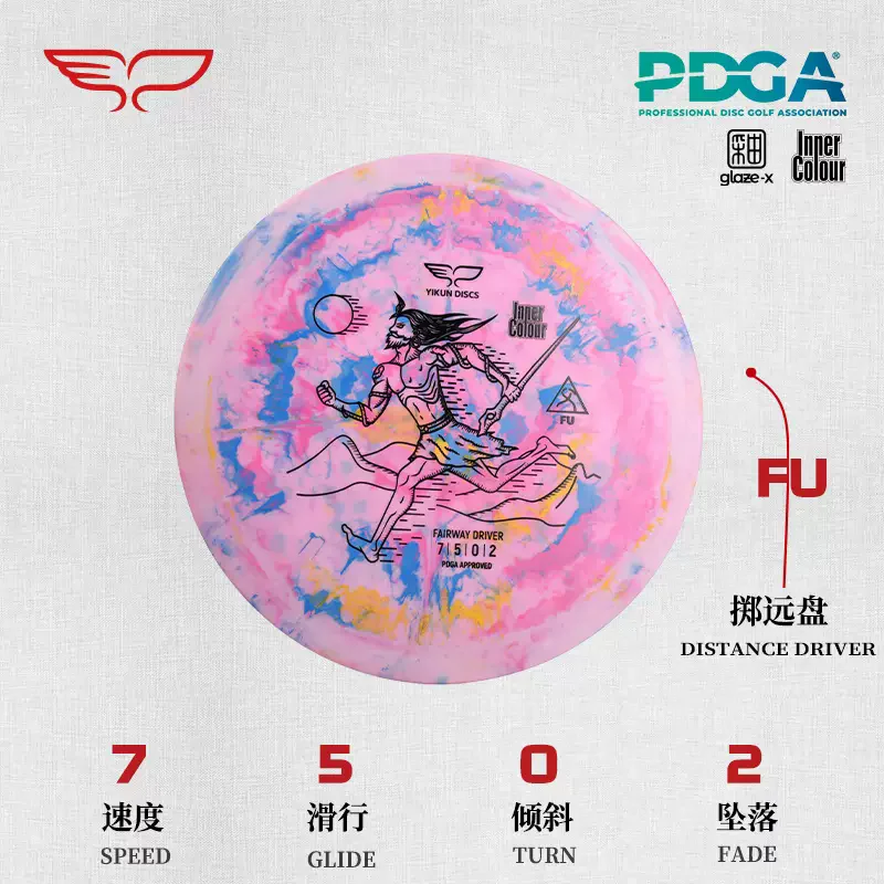 Yikun Disc Golf Throwing Far Plate Inner Color Series Kuafu FU Professional Throwing Accurate Golf