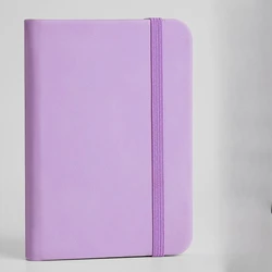Compact Portable PU Leather Notepad - Mini Writing and Memo Diary Book (Light purple)