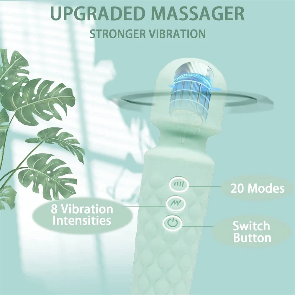 Upgraded Mini Vibrator 20 Modes Strong Vibration Usb Charging Handheld Wand Massager for Women