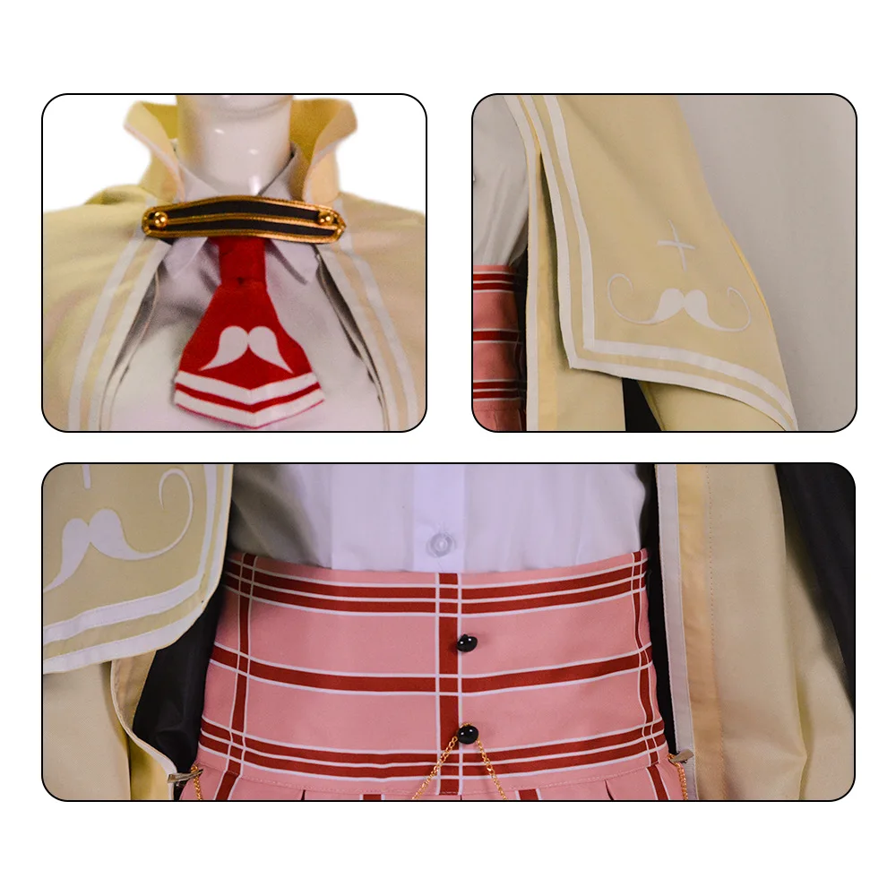 VTuber: Hololive Amelia Watson | Khaki Uniform Cosplay Costume 25 Hololive Amelia Watson School Uniform Cosplay Costume for Women (Unofficial)
