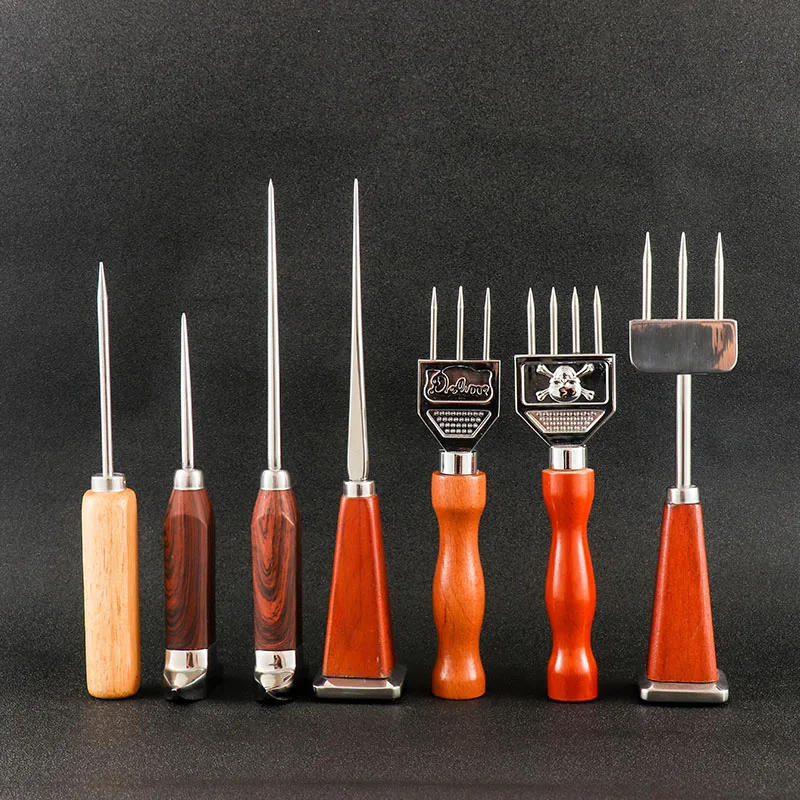 Stainless Steel Triangle Ice Cone Chipper, 3 Pronged Pick Crushers with Wood Handle, Beer Bar Tools, Kitchen Accessories