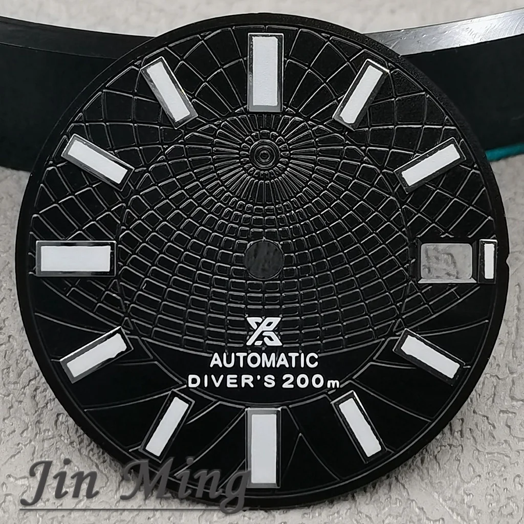 Premium 28.5mm Multi-Tone Date Window Dial with Green Luminous Aseptic Finish