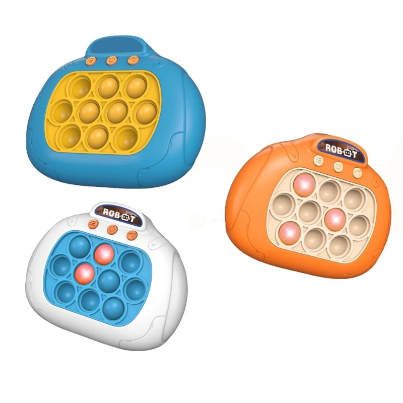 

D7WF Handheld Game Console Light Up Pop-Game Toy Sensory Toy Popular Puzzle Game Machine with Sound Kids Stress Toy