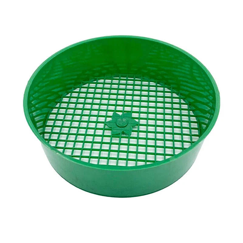 Green Round Garden Sieve Plastic Riddle Stone Sand Seedling Mesh Garden Tool Soil Gardening Screen Seedling Cultivation Network hydroponic planting tools