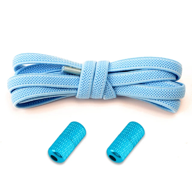 1 Pair Elastic Shoelaces Without Ties Flat Shoe Laces Round Metal Capsules Lock Rubber Band Lazy Shoes Lace For Sneakers 4