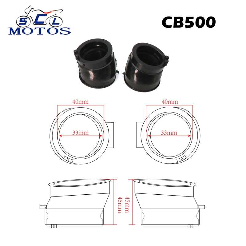 

Sclmotos- 2pcs Motorcycle Carburetor Adapter Intake Glue Manifold Boots Insulator For HONDA CB500 1994-2002 CB500S 1998-2002