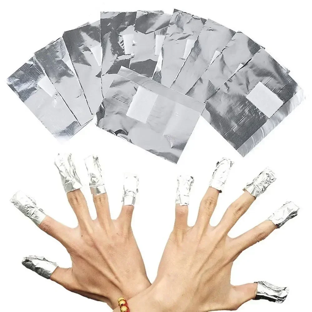Nail Polish Remover Wraps 50/100pcs Aluminium Nail Foil Polish Remover Acetone UV Gel Cleaner