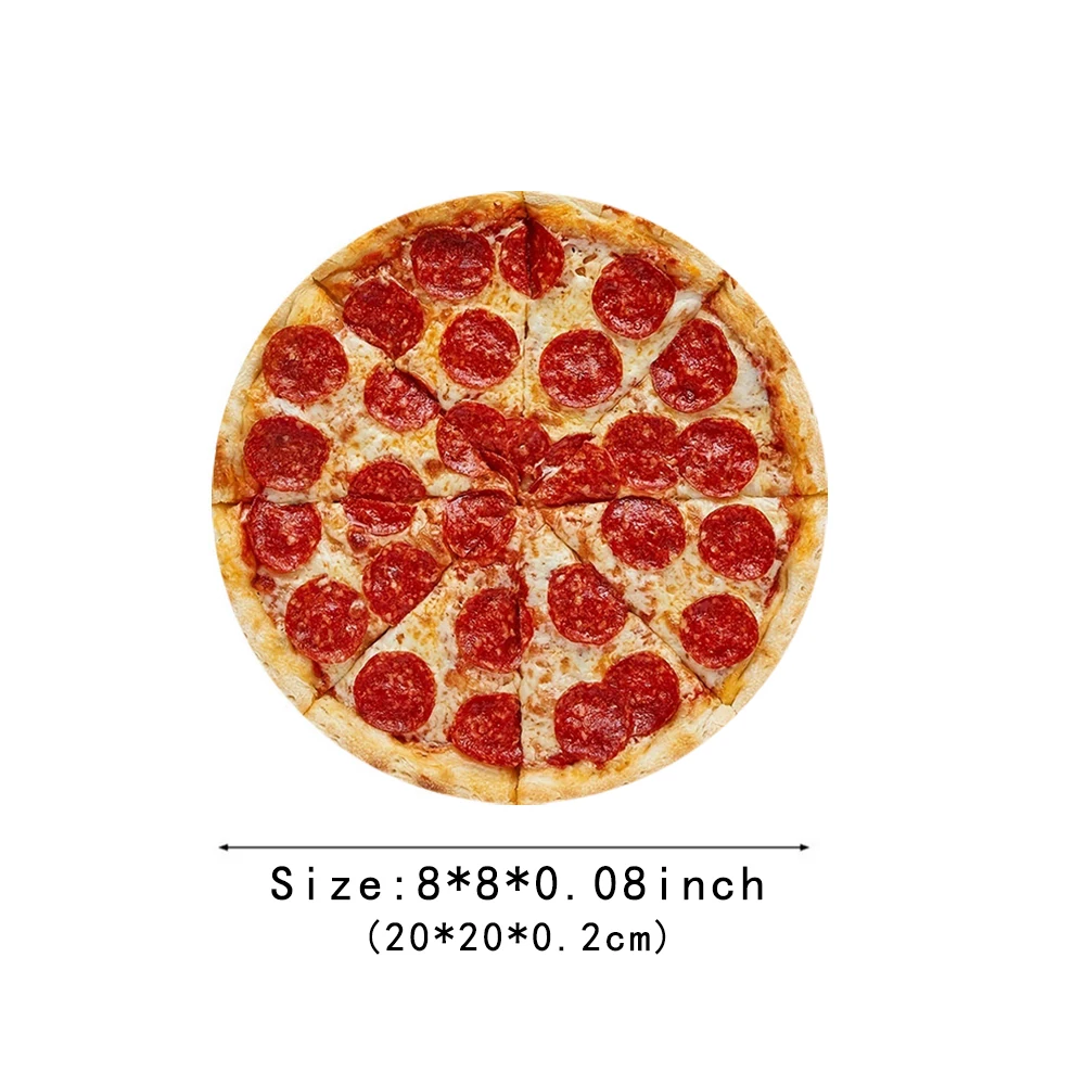 Pizza mouse pad with stitched edges