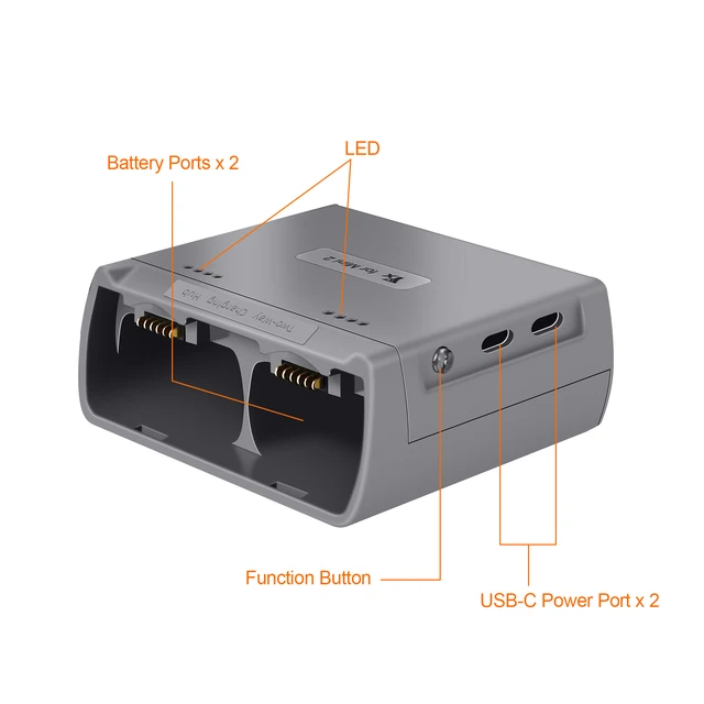 LYONGTECH LCD Chargeur de Batterie USB avec QC3.0 pour Drone DJI Mini  2,Mini SE, Station de Recharge Hub Accessoires