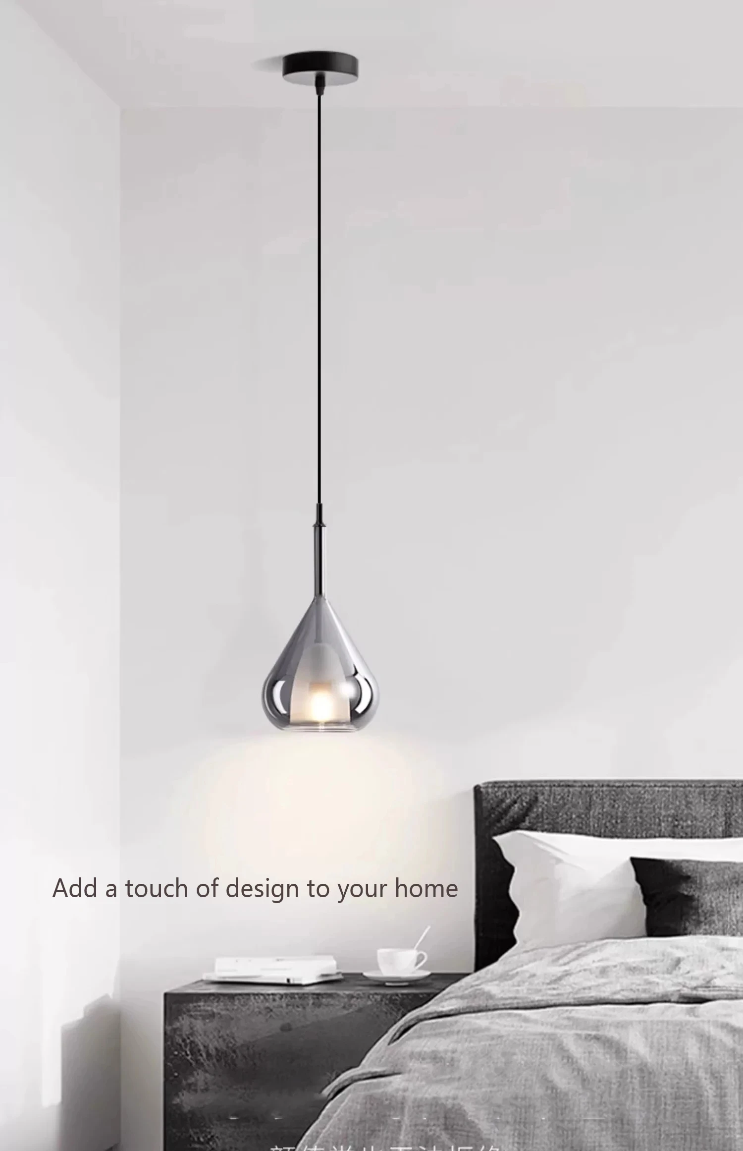 Description Picture 2 of itemModern Bedroom Glass Decor Hanging Lamp Modern LED Pendant Light Nordic Simple Dining Room Kitchen Bar Counter Lighting Fixture