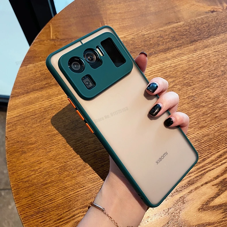 Shockproof Matte Back Cover with Camera Lens Protection - Silicone Phone Case