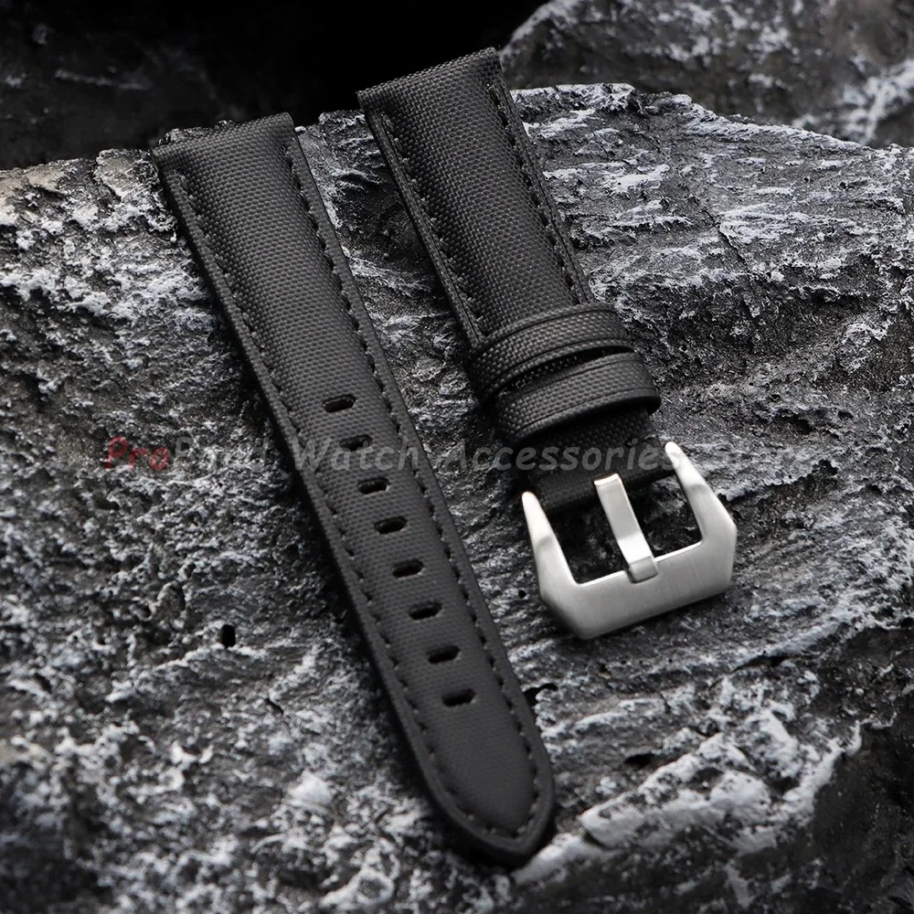 Premium Genuine Sailcloth Waterproof Watch Band with Stitching Details