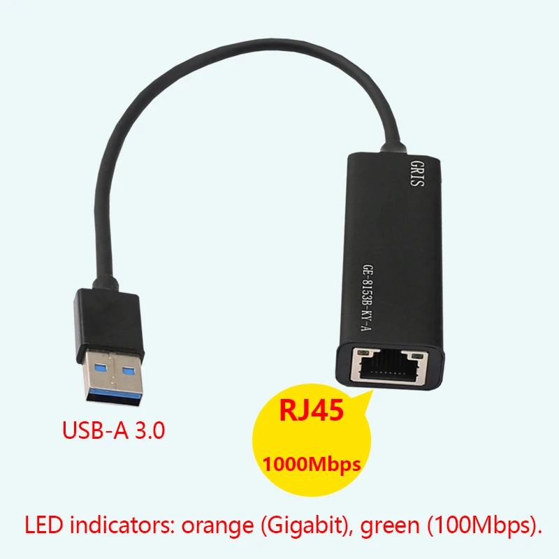 1000Mbps USB 3.0-RJ45 네트워크 카드 1G 어댑터 기가비트 이더넷 변환기 Lan PC 노트북 RTL8153B Windows 7/8.1/10/11용