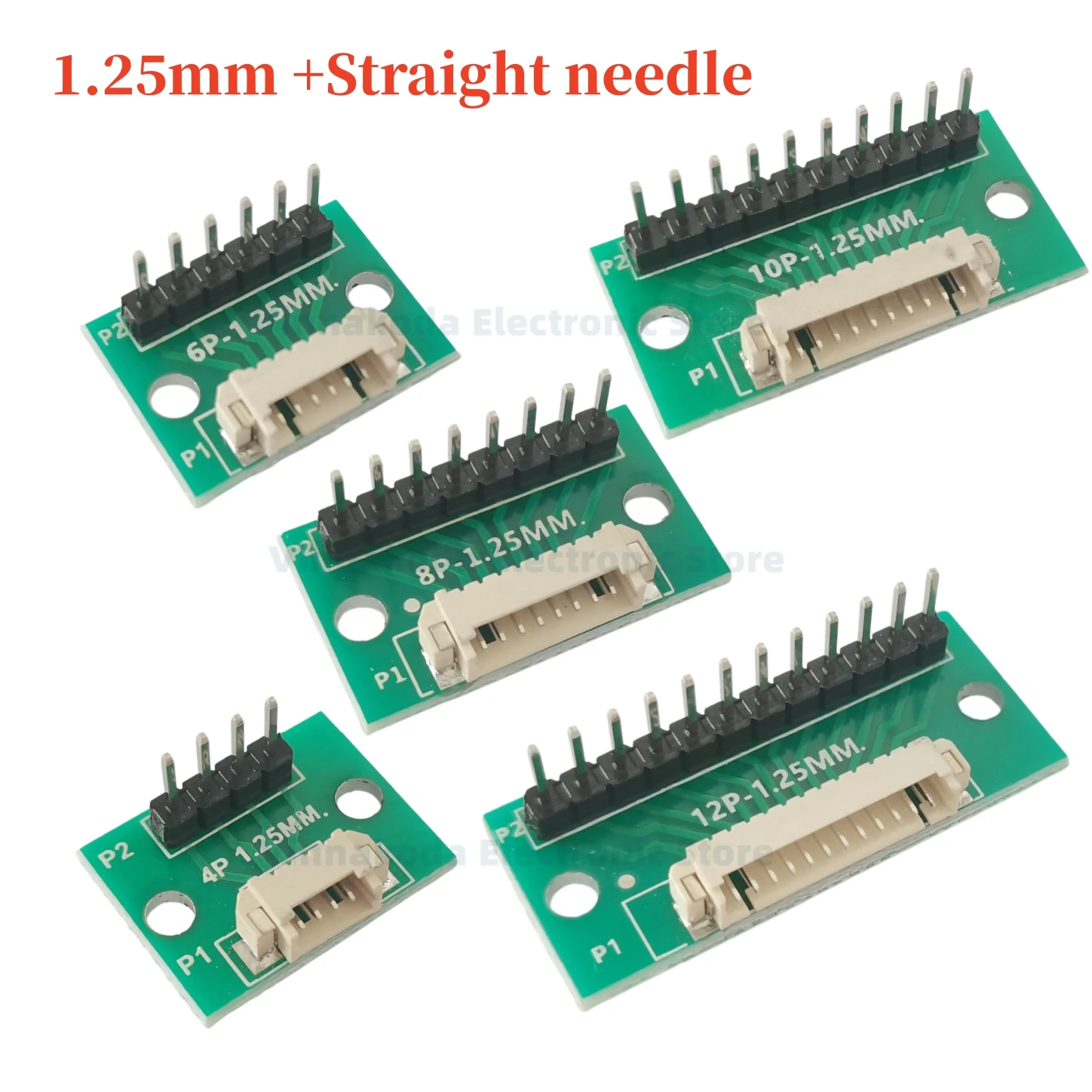 1/2/5PCS 1.25 To Dip2 54 회로 기판 1.25mm 간격 수평 접착식 터미널 소켓 테스트 보드 4P 6P 8P 10P 12P 어댑터 보드