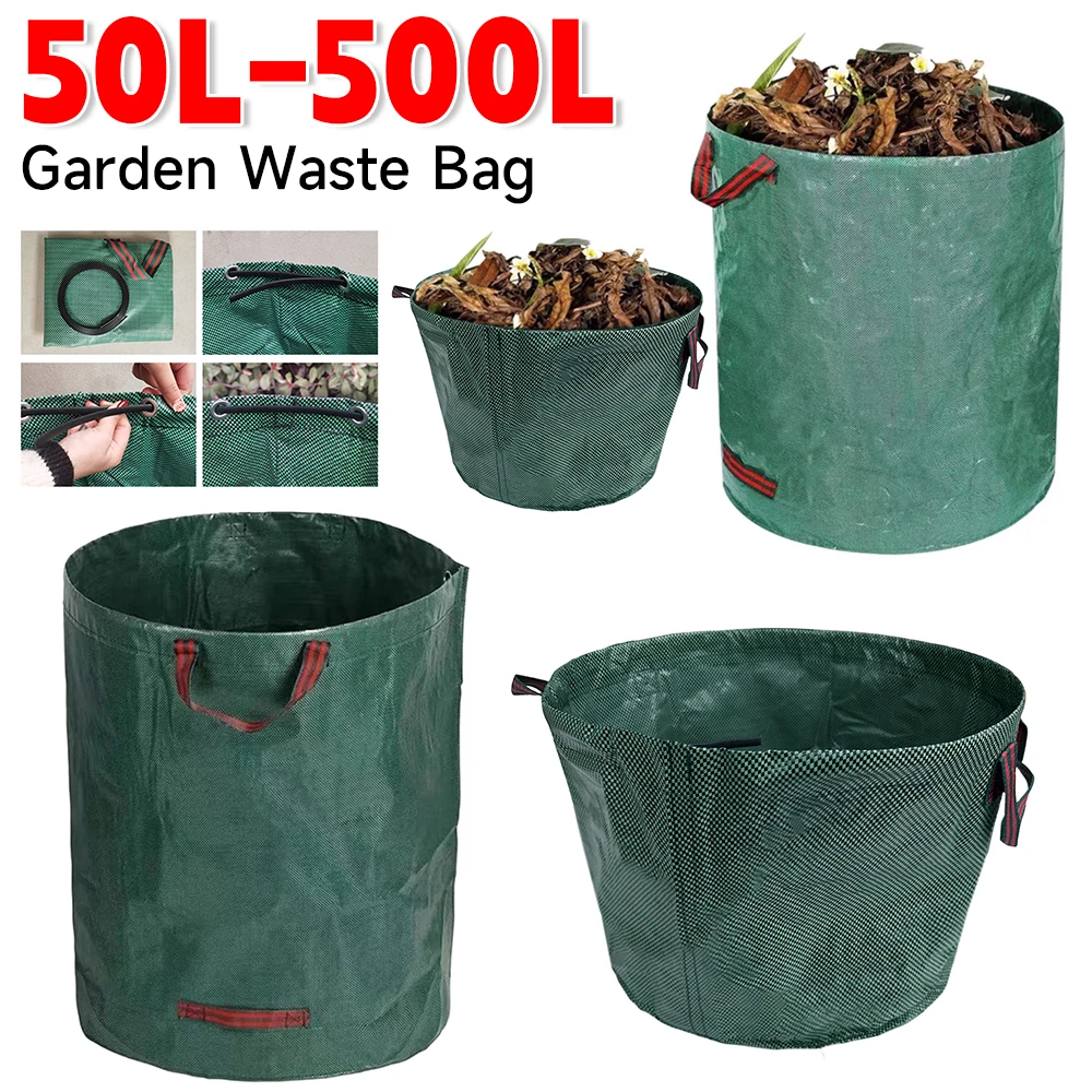 Foldable Garden Waste Bag 500L-50L For Garden Leaves Debris
