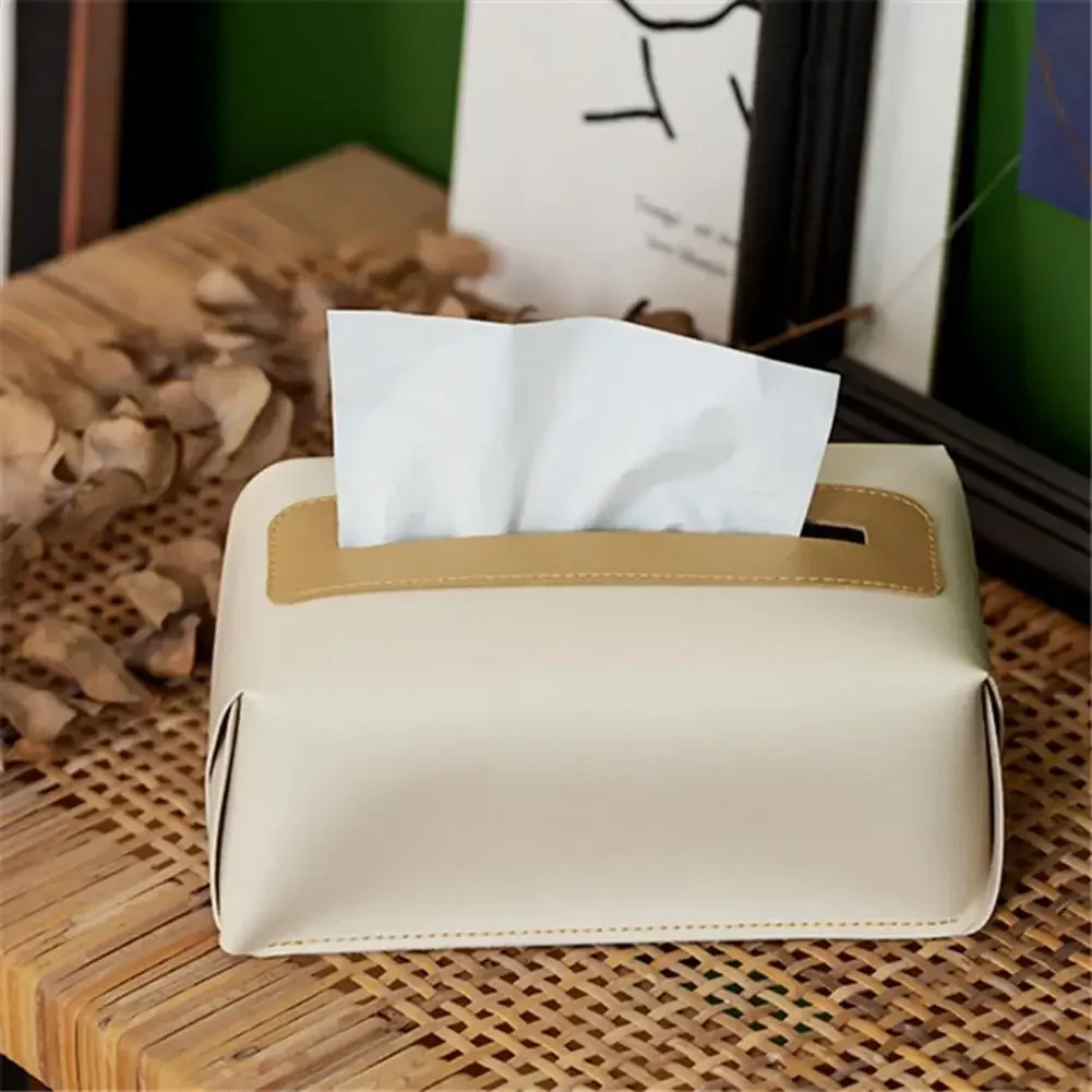 Household Tissue Box Holder Napkin Box Tissue Box Cover Waterproof Case Tissue Holder Mouchoirs Napkin Holder 2