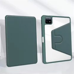 Premium Tablet Case with Pen Holder and 360° Rotating Acrylic Stand for Poco Pad X1 11.2 (Dark green)