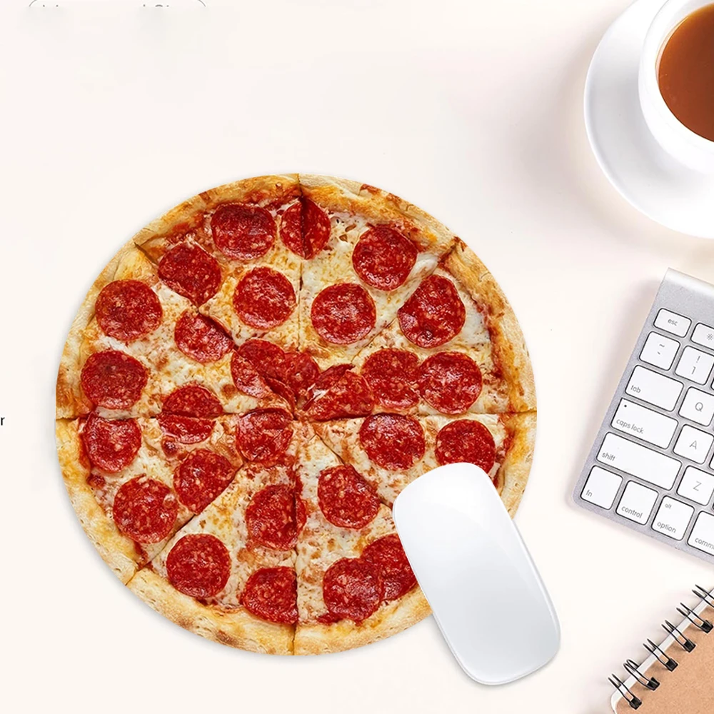 Pizza design round mouse pad