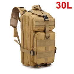 Rugged Tactical Outdoor Backpack - 30/45L Capacity, Ideal for Hiking, Traveling, and Survival Adventures (30L Khaki)