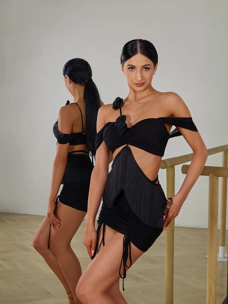 

Топ с бахромой для латиноамериканских танцев ZYMdancestyle, сетчатый, милый, элегантный, Цветочный Топ #2415