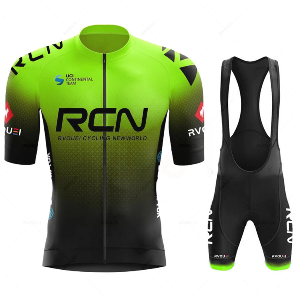Rcn Fluorescent Green Cycling Sets Mountain Bike Uniform Summer Mans