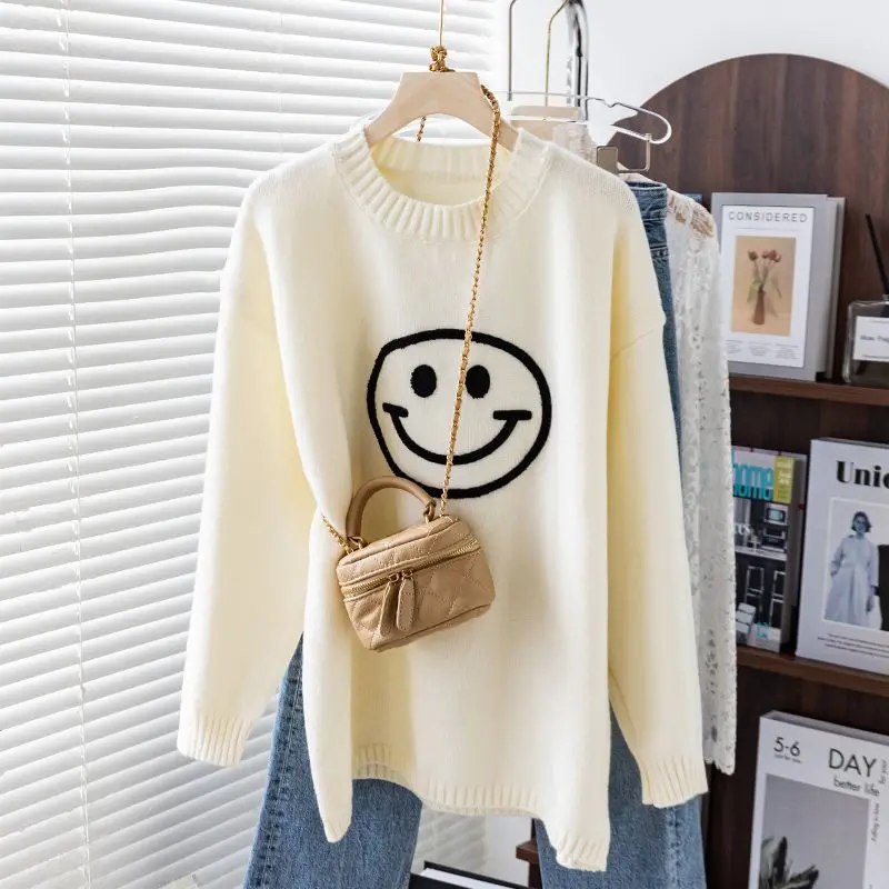 

Autumn Pullover Sweater Women Korean Fashion Long Sleeved Knitted Sweaters Loose Tops Winter Clothes Women Oversized Sweater