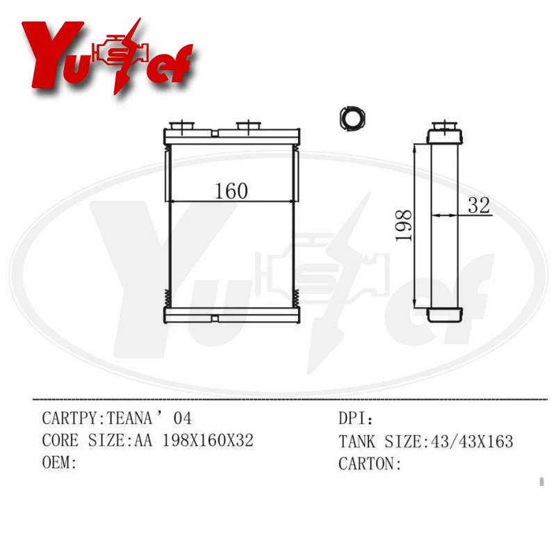ALL ALUMINUM HEATER CORE 27140-9W100 Fits For NISSAN TEANA J31 2004
