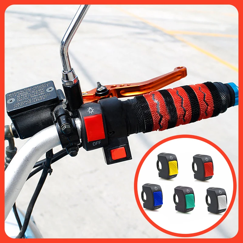 Nuova Moto On/Off Interruttore Pulsante 12V 5 Colori Interruttore Manubrio Per Atv Bici Elettronica Scooter Moto Bullet Connector