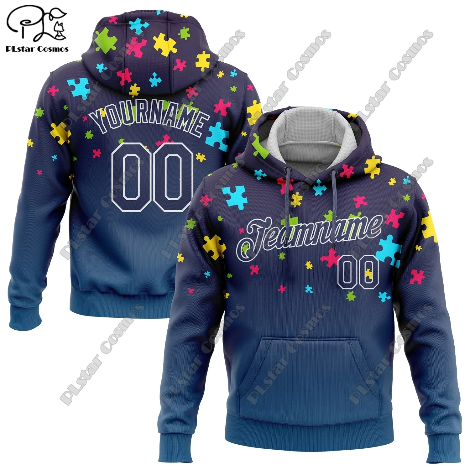 New Customized Hoodie Collection 3D Printed Puzzle Math Pattern Hoodie Women Men Casual Team Gift