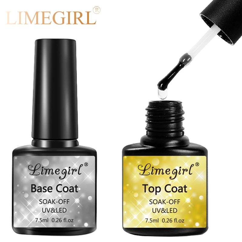 Limegirl Matt Top Base Coat Clear Nail Polish Vernis Semi Permanant Uv