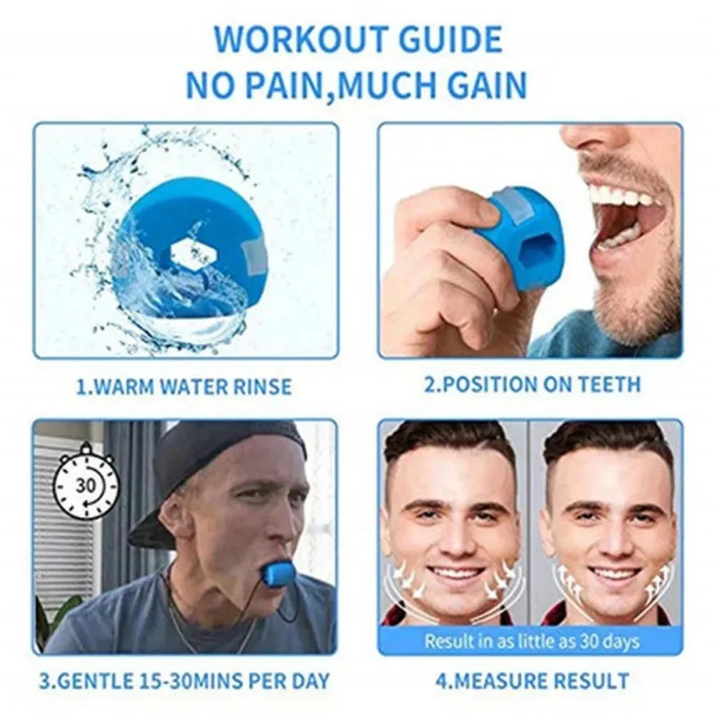 Thin Face Masseter Pop N Go Mouth Jaw Line Jaw Muscle Exerciser Ball Chew Bite Breaker Training Chin Lifting Massage Skin Care