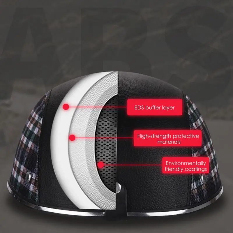 Baseball Cap Style Motorcycle Half Helmet ABS Material Safety Buckle Extended Brim Design for Summer