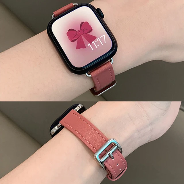 41mm 45mm For Apple Watch Soft Leather Strap Se7 6 5 40/44mm Wrist