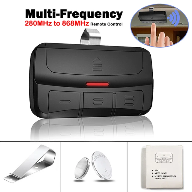 MultiFrequency Garage Door Remote Control Duplicator 280MHz to 868MHz Gate Opener Command Transmitter Clone 433MHz Gate Keychain 6