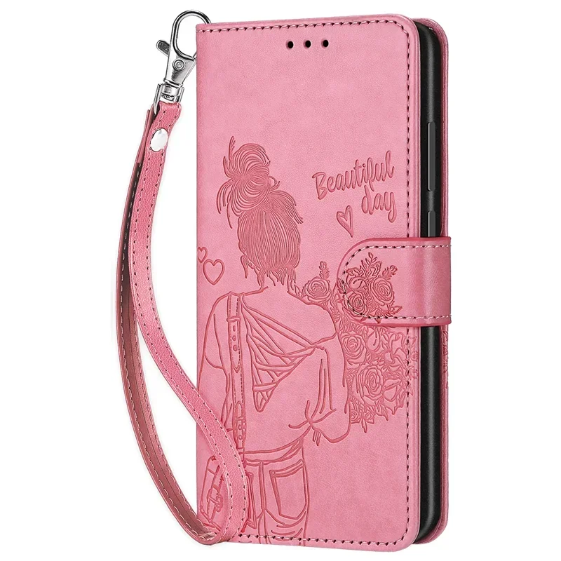 Luxury Leather Flip Wallet Case - Shockproof Design with Pattern Etui