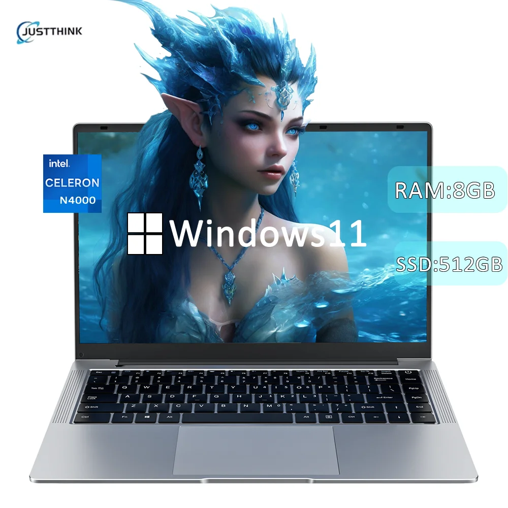 저렴한 14.1 인치 미니 노트북 휴대용 소형 노트북 컴퓨터 Windows 11 사무실 Intel N4000 8GB 512GB IPS Bussiness 노트북
