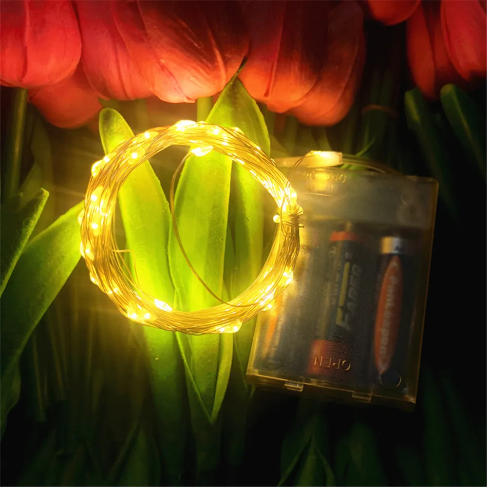 Enchanting Fairy Light String - Battery-Powered Copper Wire LED for Indoor and Outdoor Decor