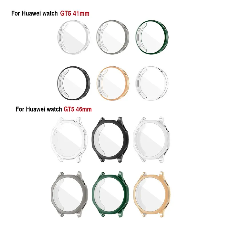 Watch Accessories Watch Protective Case TPU Protective Case For Huawei Watch GT5 46mm 41mm Anti-Scratch Case Screen Protector Soft TPU All-Around Bumper Cover