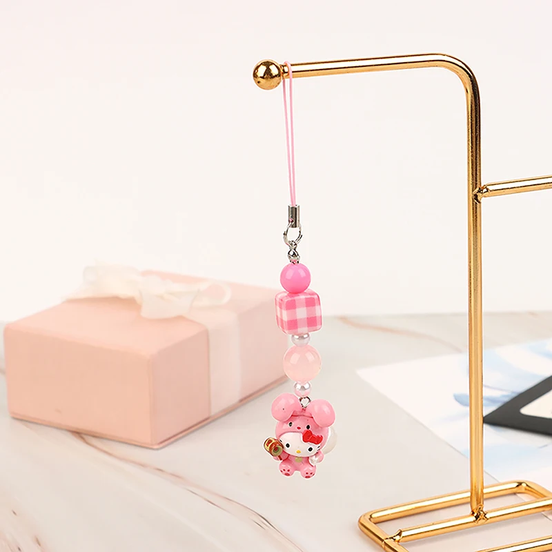 

Милый шнурок для телефона Hello Kitty Y2K, эстетическая подвеска в виде счастливого кота, цепочка для телефона, милая искусственная подвеска