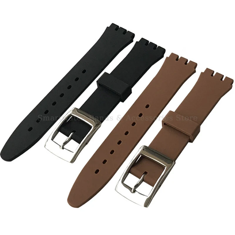 Silicone Waterproof Watch Strap with Silver Pin Buckle