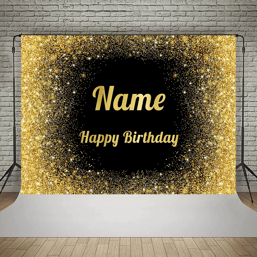 Nome Personalizado Gold Silver Glitter Backdrops Birthday Party Fundos Baby Shower Banner Criança Fotografia Faça Você Mesmo Photo Studio Props - Image 4