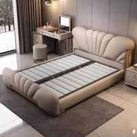 Organisateur de tête de lit de luxe minimaliste avec espace de rangement pour la chambre à coucher, table de chevet moderne, mobilier de chambre à coucher pour lit double 4